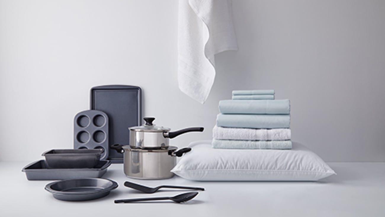 pans and towels