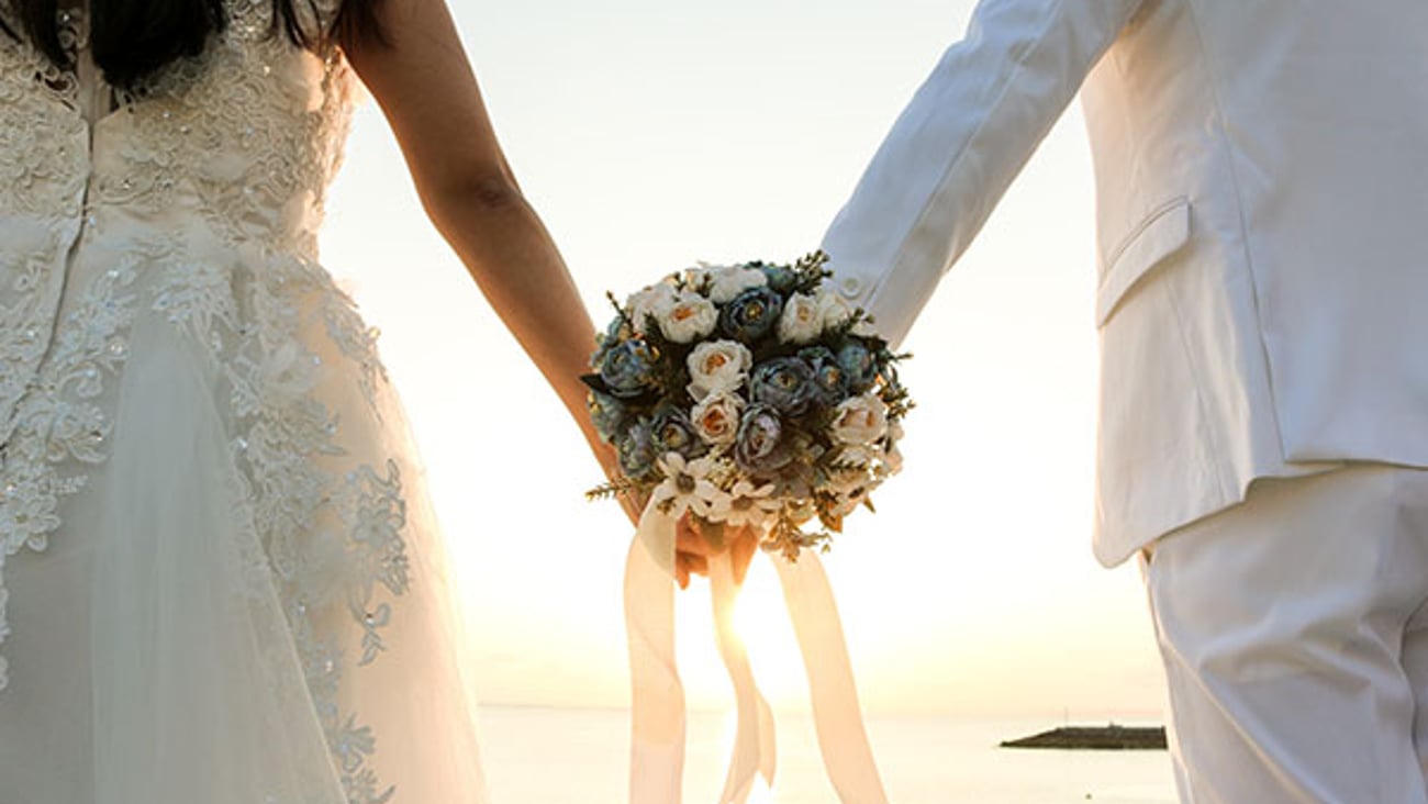 a woman in a wedding dress