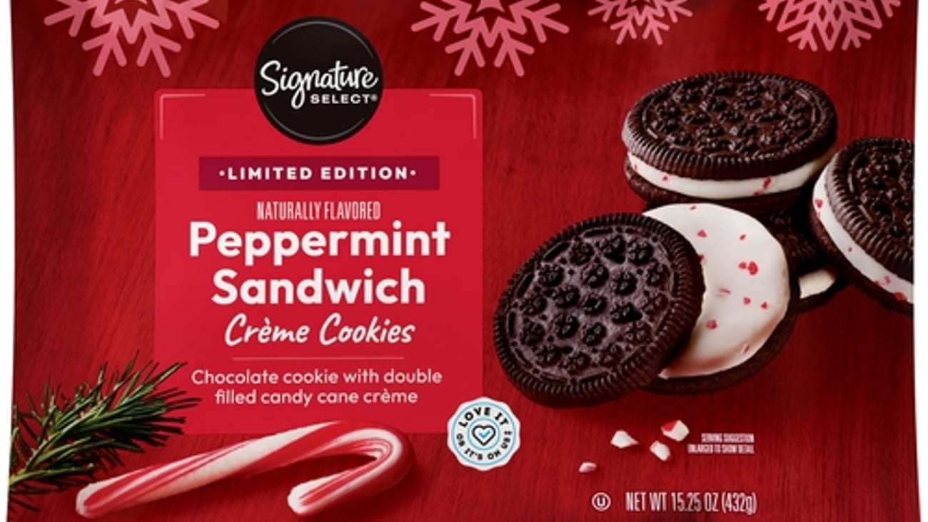 Albertsons Signature SELECT Peppermint Sandwich Creme Cookies