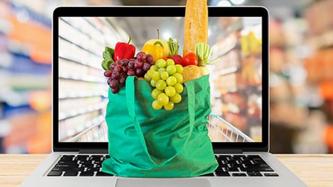 Groceries on a computer