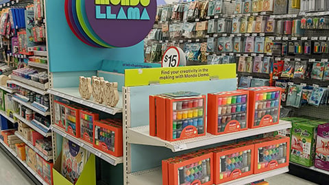 a store shelf filled with books