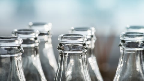 a group of glasses on a table