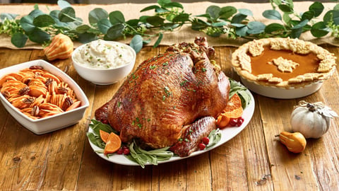 a plate of food on a wooden table