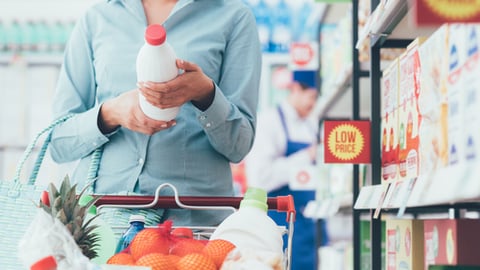 shopper looking at product