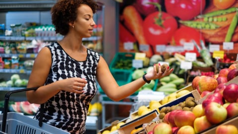 Woman grocery shopping