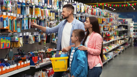 Family shopping back to school