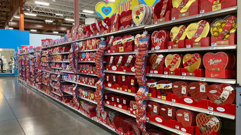 Valentine's Day grocery store