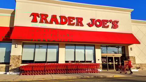 Trader Joe's discount retailer storefront, shopping carts - Saugus, Massachusetts USA - February 27, 2018; Shutterstock ID 1037183710