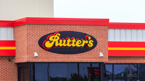 Strasburg, PA, USA - June 9, 2018: Sign and logo of Rutter’s, which is an American convenience store chain with over 80 locations in Pennsylvania and West Virginia.; Shutterstock ID 1113409472