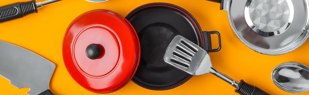 a close up of a pan on a table