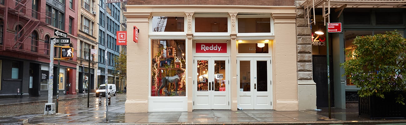 a store in a brick building