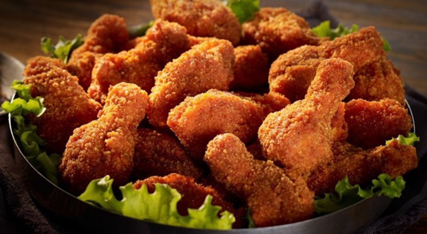 a dish is filled with food