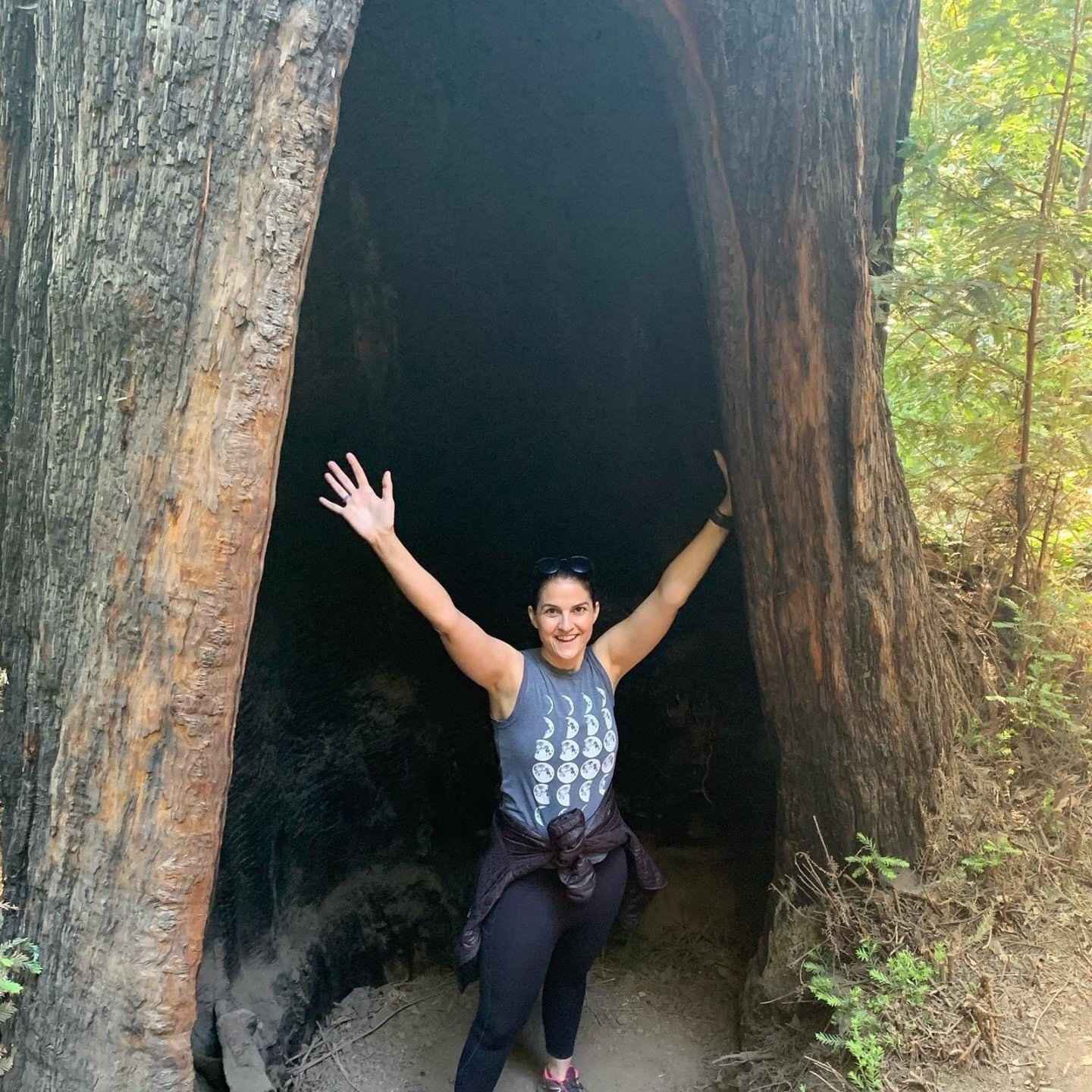 a woman in a tree