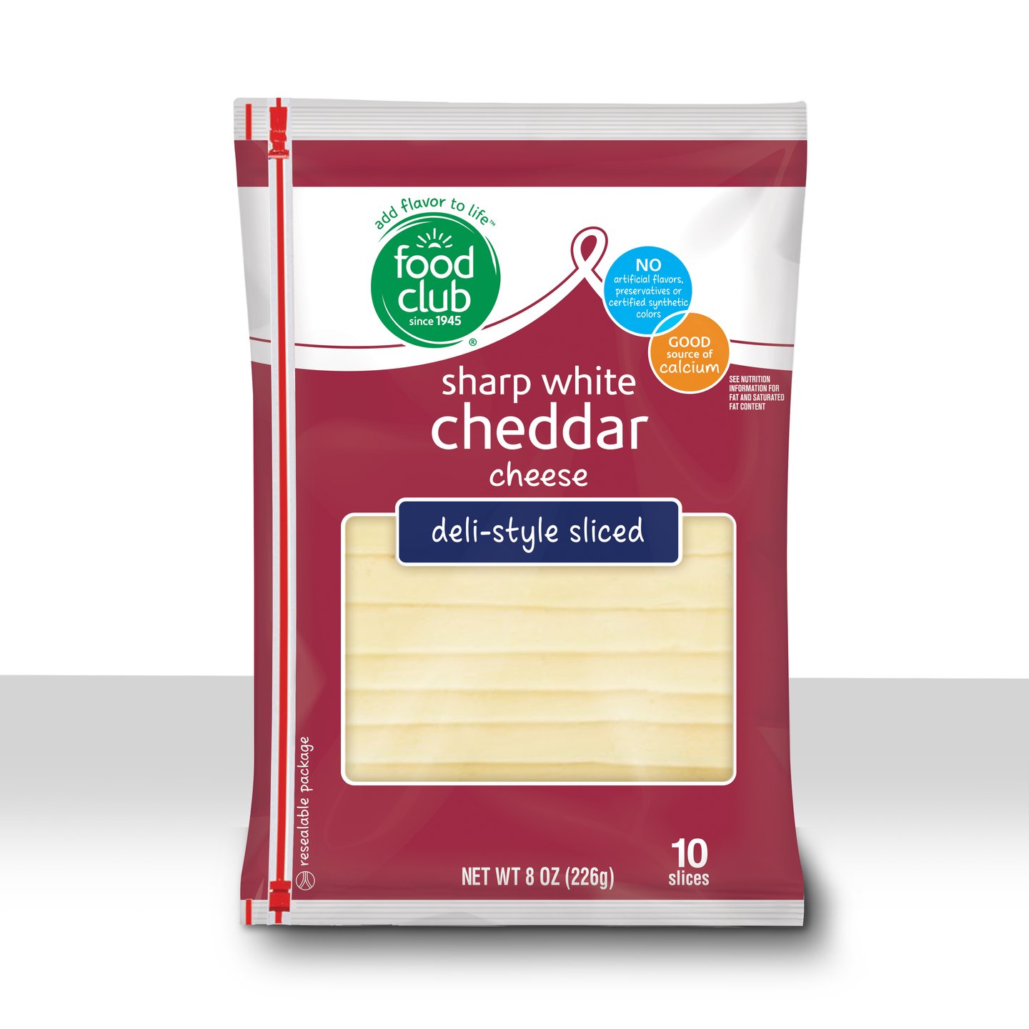 Topco Food club white cheddar slices