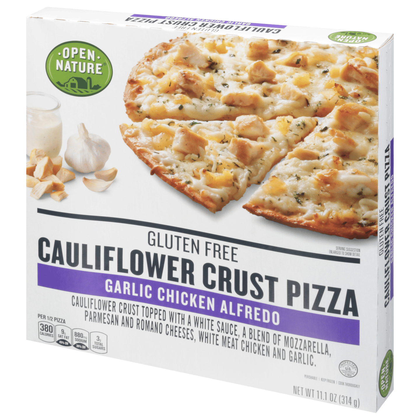Albertsons Open Nature Garlic Chicken Alfredo Cauliflower Crust Pizza