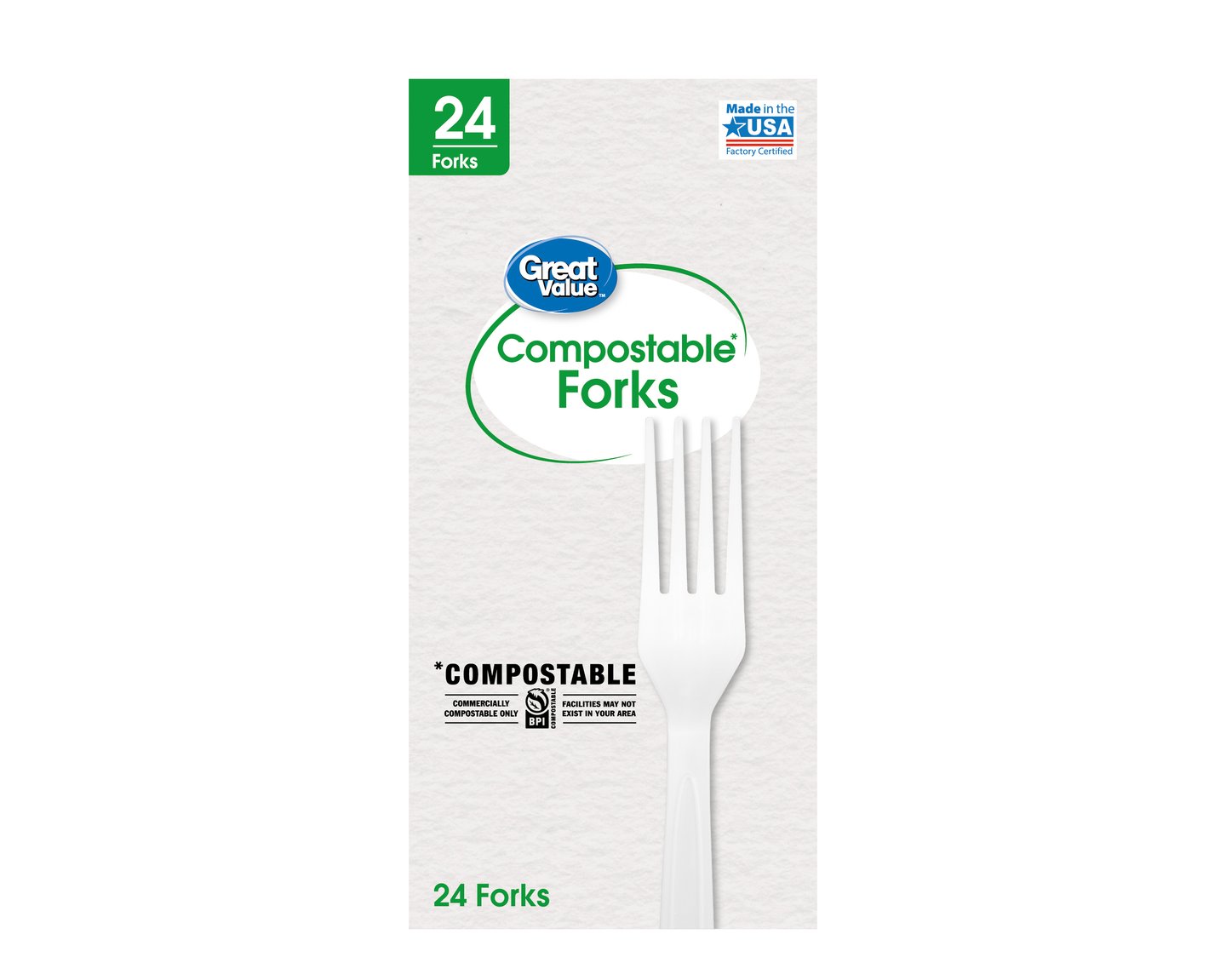 Walmart Compostable Great Value cutlery