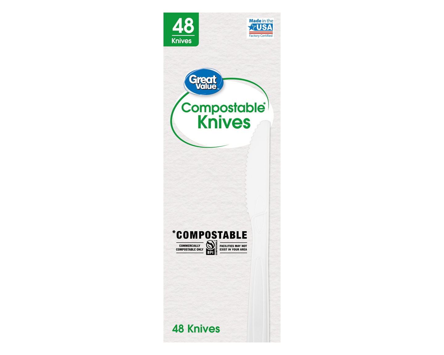 Walmart Compostable Great Value cutlery