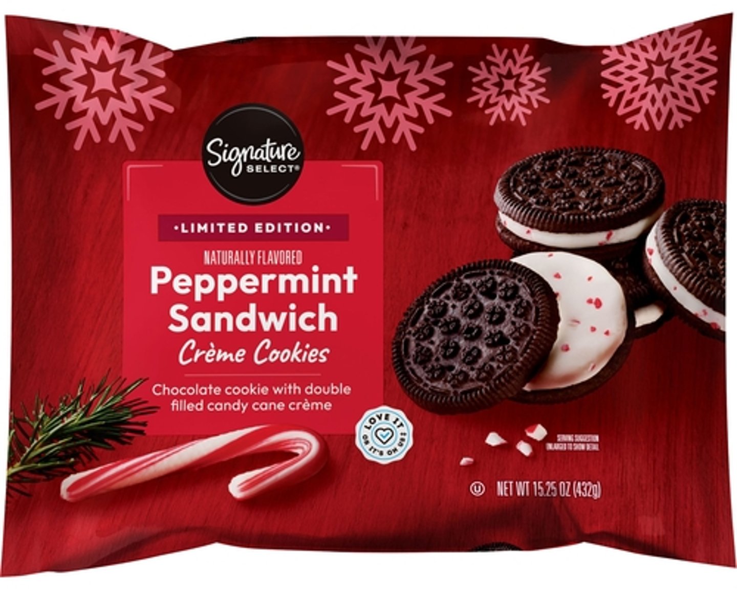 Albertsons Signature SELECT Peppermint Sandwich Creme Cookies
