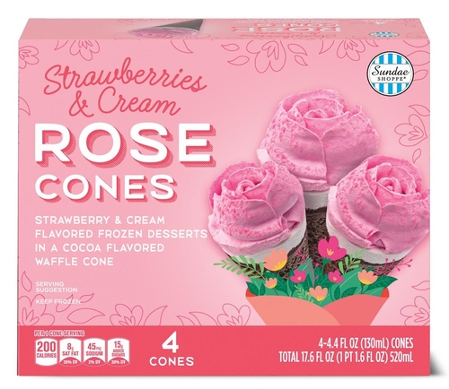 Aldi Sundae Shoppe rose cones