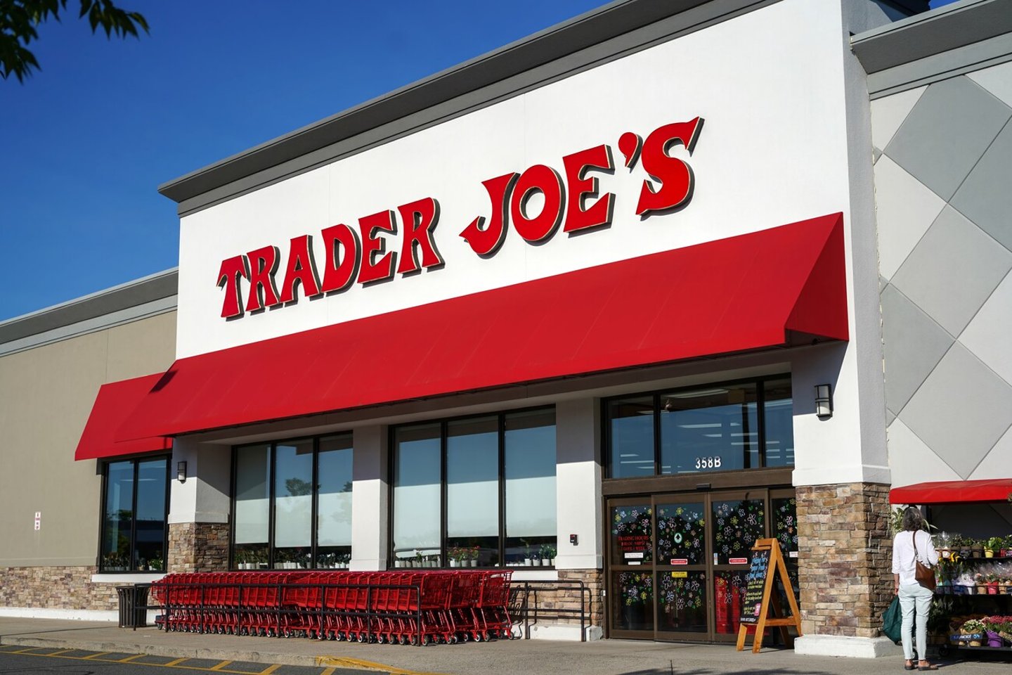 Trader Joe's retailer storefront, Saugus Massachusetts USA, June 30 2022; Shutterstock ID 2179098917