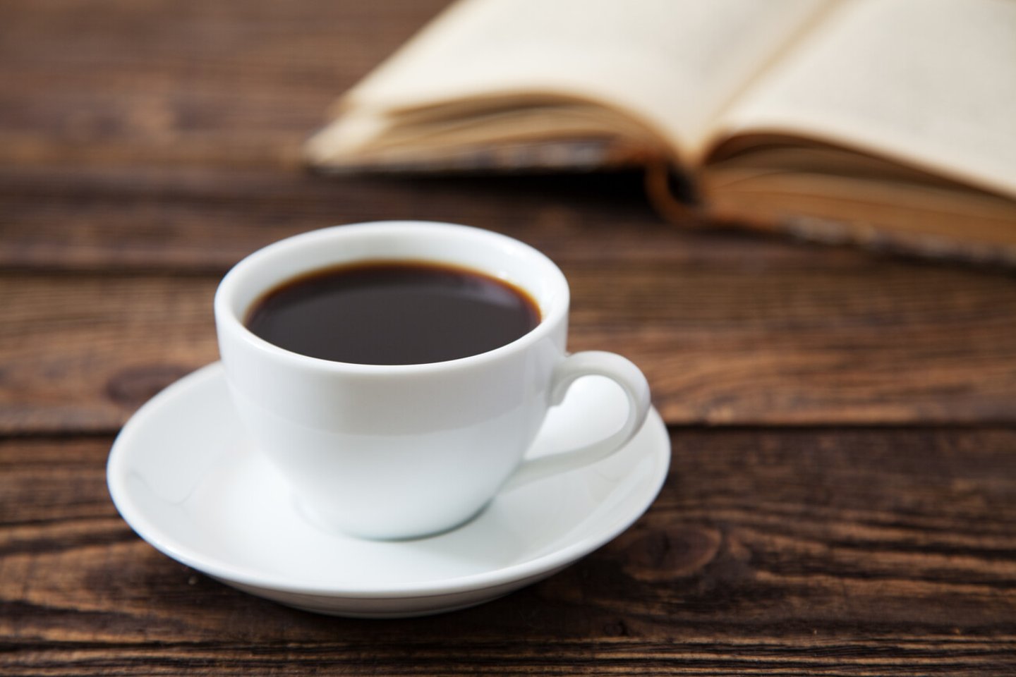 Cup of coffee on a wooden table; Shutterstock ID 116966062