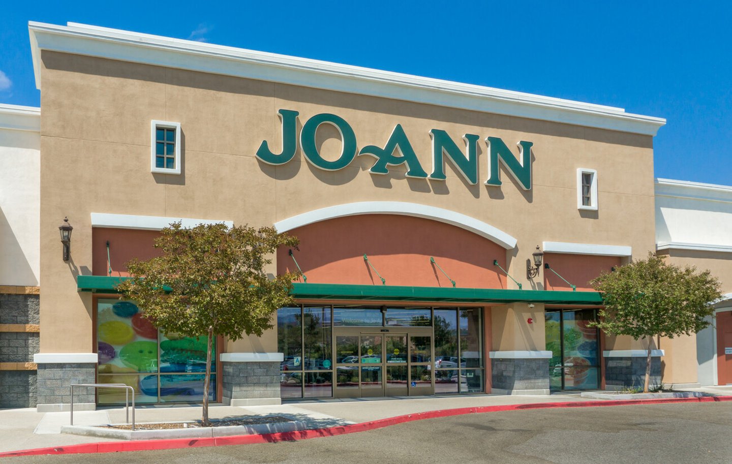 SANTA CLARITA, CA/USA - SEPTEMBER 4, 2016:  Exterior view of Jo Ann Fabrics and Crafts store. Jo-Ann Stores, Inc. is a specialty retailer of crafts and fabrics.; Shutterstock ID 483096088