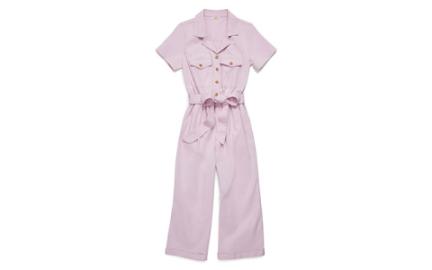 a lavendar jumpsuit