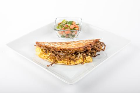 TXB egg and brisket quesadilla