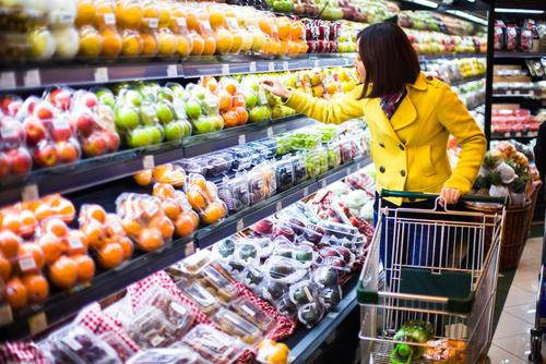 Woman grocery shopping